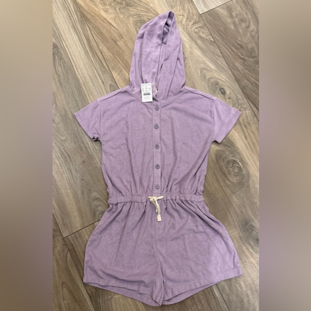 Crewcuts girls towel romper/hoodie lilac size 14 with tags